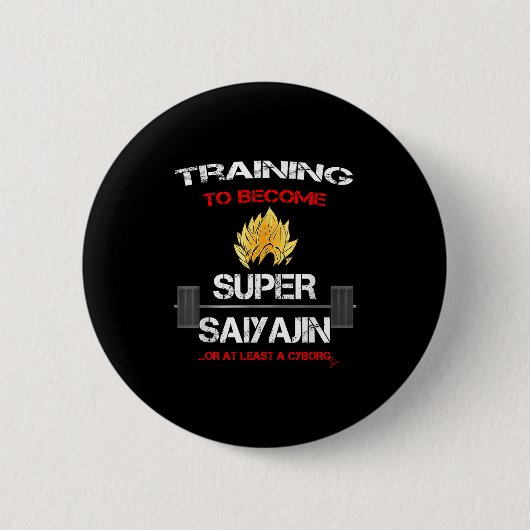 Training To Become A Super Saiyajin - Fun Fitness  Ronde Button 5,7 Cm (Voorkant)