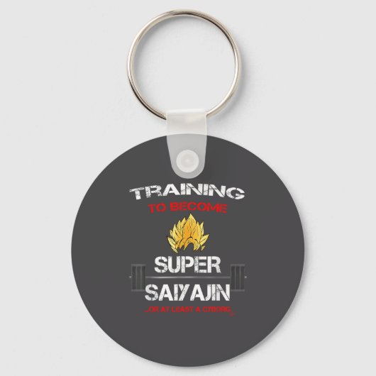Training To Become A Super Saiyajin - Fun Fitness Sleutelhanger (Voorkant)