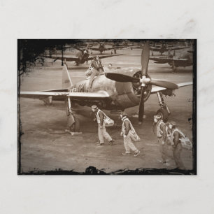 Training voor brandweerpiloten op P-47 Thunderbolt Briefkaart