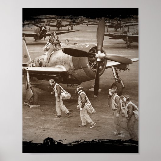 Training voor brandweerpiloten op P-47 Thunderbolt Poster (Voorkant)