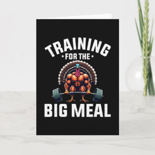 Training Voor De Grote Maaltijd Grappige Kalkoen W Kaart