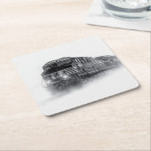 Trainingen voor zwarte en witte trein kartonnen onderzetters (Schuin)