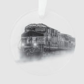 Trainingen voor zwarte en witte trein ornament (voorkant)