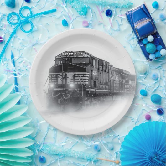 Trainingen voor zwarte en witte trein papieren bordje (Feest)