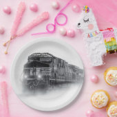 Trainingen voor zwarte en witte trein papieren bordje (Feest)