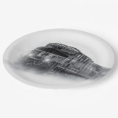 Trainingen voor zwarte en witte trein papieren bordje (Gekanteld)