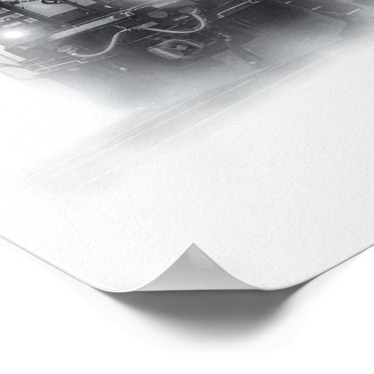 Trainingen voor zwarte en witte trein poster (Hoek)