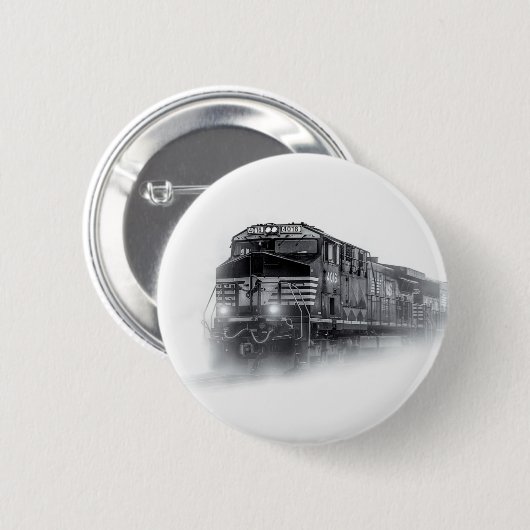 Trainingen voor zwarte en witte trein ronde button 5,7 cm (Voorkant /achterkant)