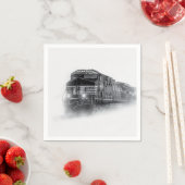 Trainingen voor zwarte en witte trein servet (Insitu)