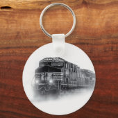 Trainingen voor zwarte en witte trein sleutelhanger (Voorkant)