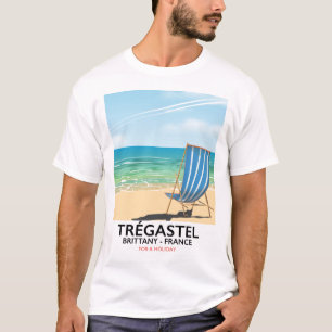 Trainingposter van het strand van Bretagne-Frankri T-shirt