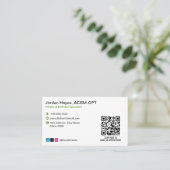 Trainings Fitness Coach | Zwart Wit Barcode Visitekaartje (Staand voorkant)