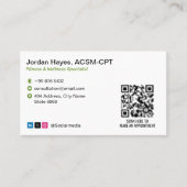 Trainings Fitness Coach | Zwart Wit Barcode Visitekaartje (Voorkant)