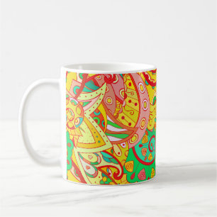 Trainingsapparatuur naadloos. Mehndi-ontwerp. Etni Koffiemok