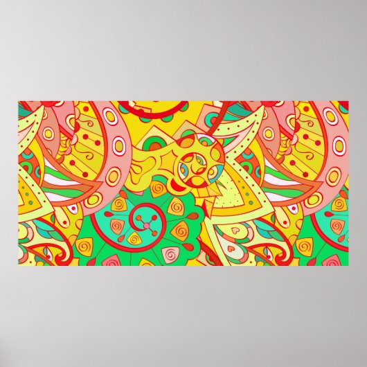 Trainingsapparatuur naadloos. Mehndi-ontwerp. Etni Poster (Voorkant)