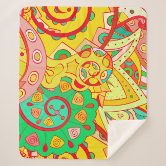 Trainingsapparatuur naadloos. Mehndi-ontwerp. Etni Sherpa Deken