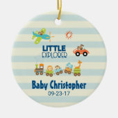 Trainingsauto en kleine verkenner voor Speelgoed Keramisch Ornament (Voorkant)