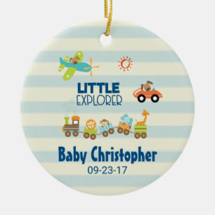 Trainingsauto en kleine verkenner voor Speelgoed Keramisch Ornament