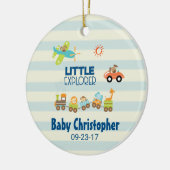 Trainingsauto en kleine verkenner voor Speelgoed Keramisch Ornament (Links)