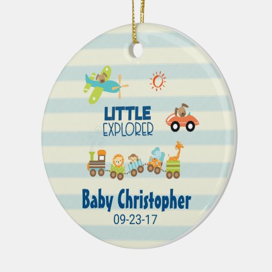 Trainingsauto en kleine verkenner voor Speelgoed Keramisch Ornament (Links)