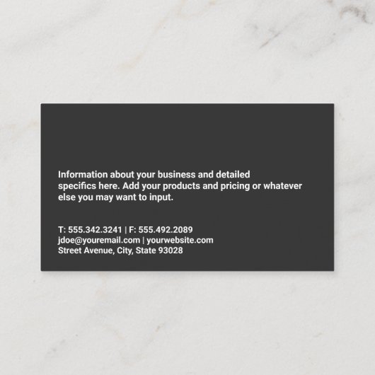 Trainingscentrum | Trainingsfitness Visitekaartje (Achterkant)