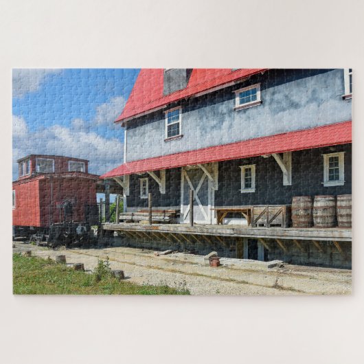 Trainingsdepot met oude vaten legpuzzel (Horizontaal)