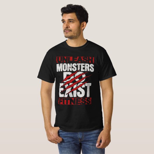 Trainingsfitheid Monsters Bestaan Echt T-shirt (Voorkant volledig)