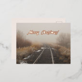 Trainingsfoto van de prettige kerstwinter folie feestdagen briefkaart (Voorkant / Achterkant)