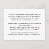 Trainingskaart: neem uw juiste plaats in briefkaart (Achterkant)