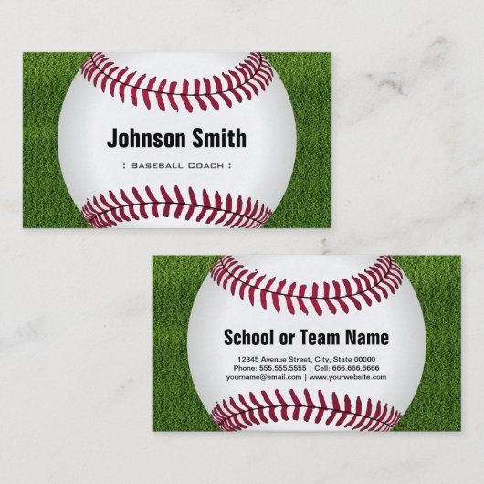 Trainingspersoneel van Cool Baseball Softball Visitekaartje (Voorkant / Achterkant)