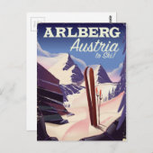 Trainingsposter van Arlberg Austria Briefkaart (Voorkant / Achterkant)