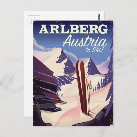 Trainingsposter van Arlberg Austria Briefkaart (Voorkant / Achterkant)