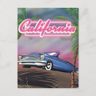 Trainingsposter voor neonretro uit Californië Briefkaart