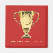 Trainingssucces golden trofee red magneet (Voorkant)