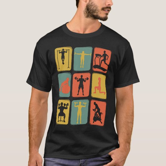 trainingsuitrusting voor gym Retro T-shirt (Voorkant)