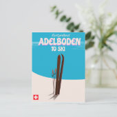 Trainposter Adelboden Zwitserland Briefkaart (Staand voorkant)