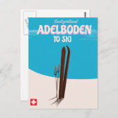 Trainposter Adelboden Zwitserland Briefkaart (Voorkant / Achterkant)