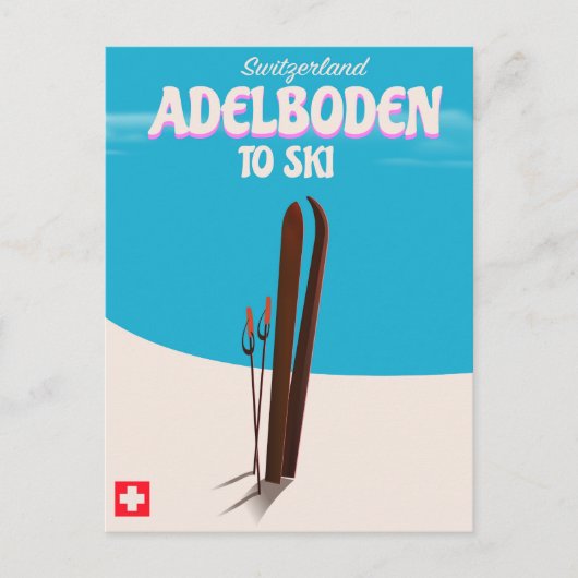 Trainposter Adelboden Zwitserland Briefkaart (Voorkant)