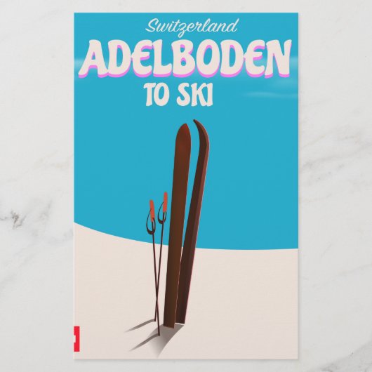 Trainposter Adelboden Zwitserland Briefpapier (Voorkant)