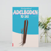 Trainposter Adelboden Zwitserland Briefpapier (Staand voorkant)