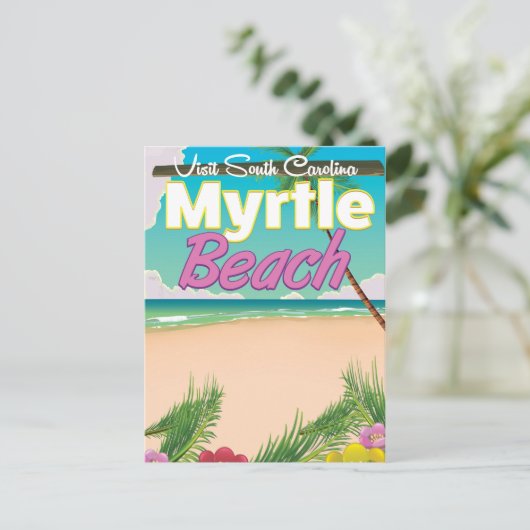 Trainposter Myrtle Beach South Carolina Briefkaart (Staand voorkant)