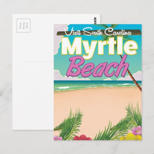 Trainposter Myrtle Beach South Carolina Briefkaart (Voorkant / Achterkant)