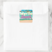 Trainposter Myrtle Beach South Carolina Vierkante Sticker (Tas)