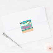 Trainposter Myrtle Beach South Carolina Vierkante Sticker (Envelop)