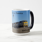 Train's Across America Hot Beverage mug. Magische Mok (Voorkant rechts)