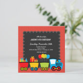 Trains Birthday-thema Kaart (Staand voorkant)