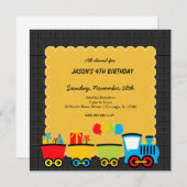 Trains Birthday-thema Kaart (Voorkant / Achterkant)