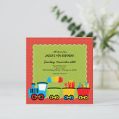 Trains Birthday-thema Kaart (Staand voorkant)