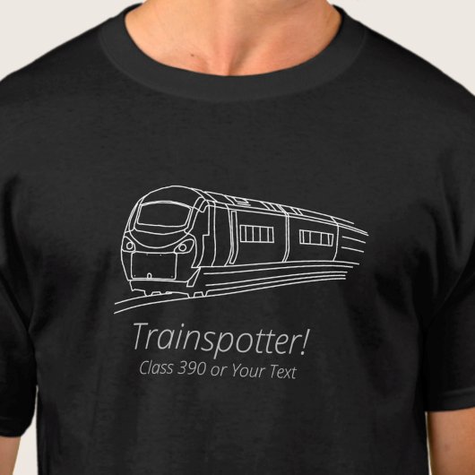 Trainspotter Class 390 Electric Railfan UK Railway T-shirt