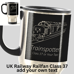Trainspotter Klasse 37 Railfan UK Railway Diesel Reisbeker